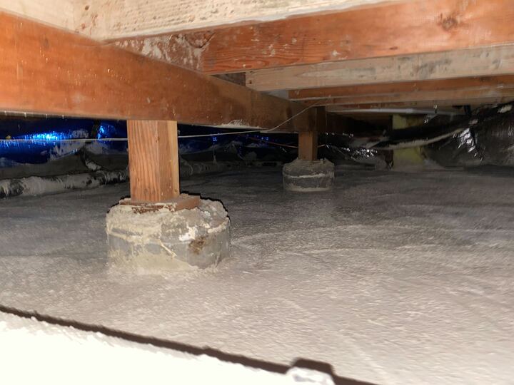 Crawlspace rat slab installed to stop burrowing rodents from tunneling in